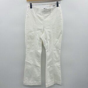 INC International Concepts Womens Size 2 High-Rise Pull-On Flare Crop Jean White